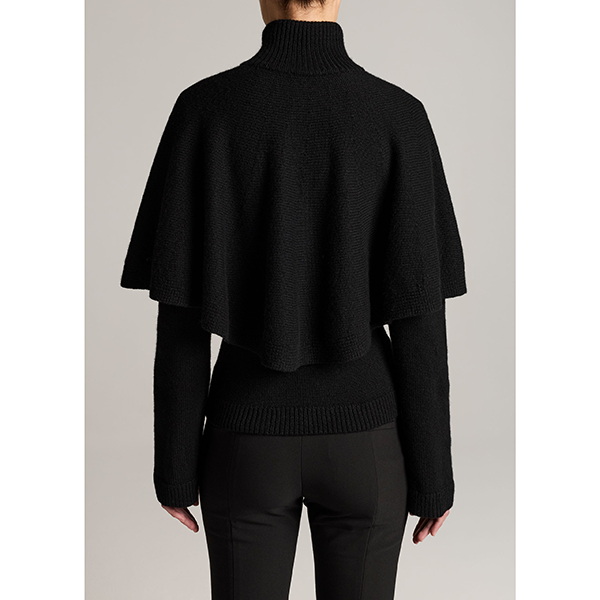 Turtleneck Cape Cardi Black