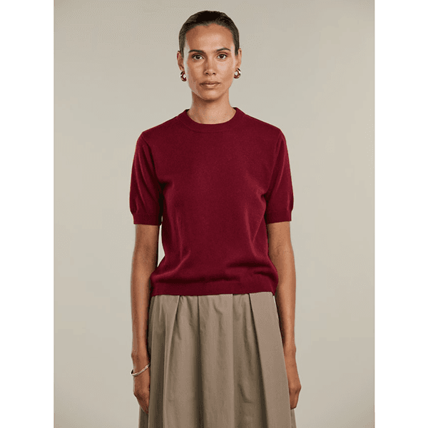 Janet Short Sleeve dark red