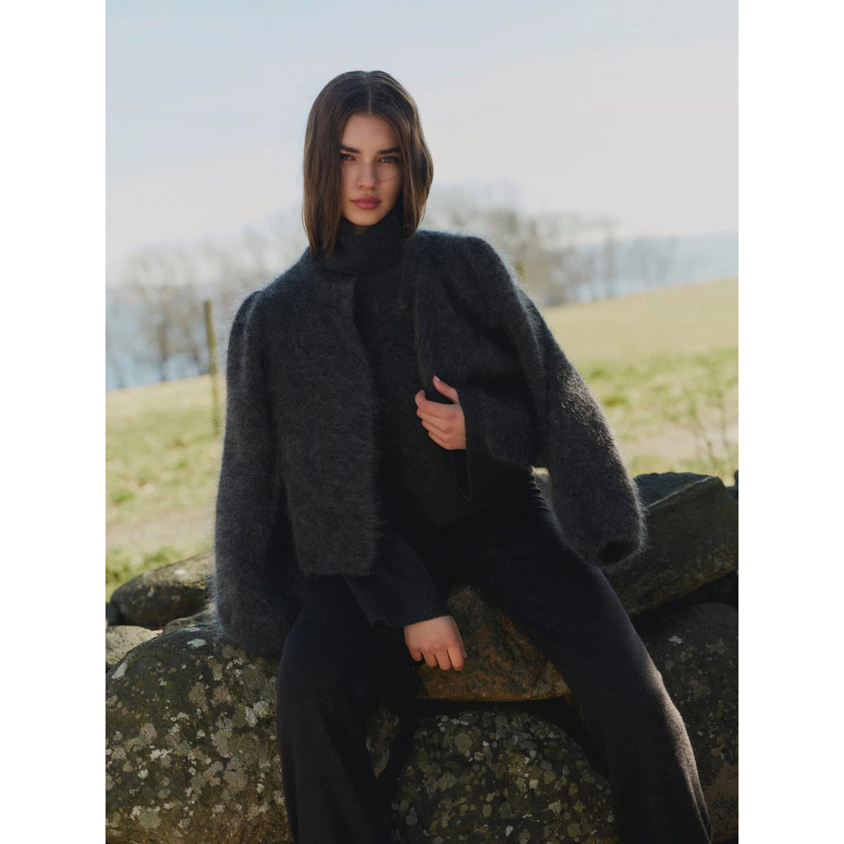 Amelia Chunky Cardigan Charcoal