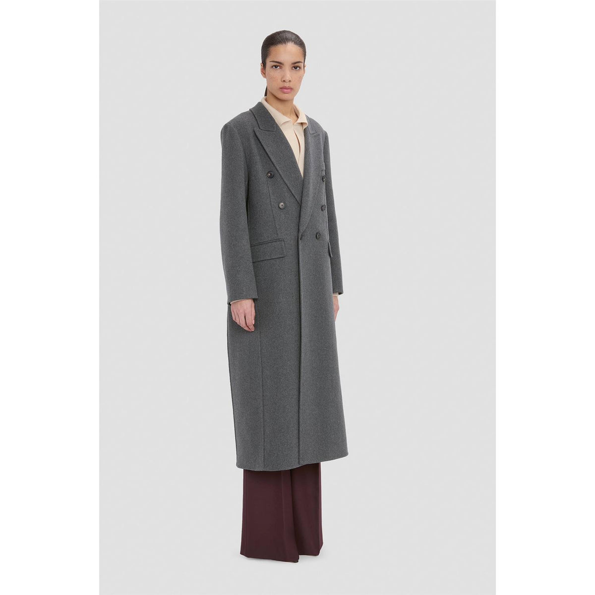 Double Faced Overcoat Dark Grey Melange