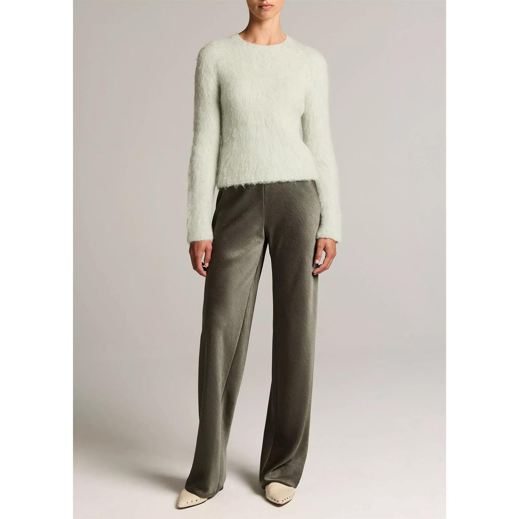 Colette Fluid Satin Bias Pant Dusty Olive