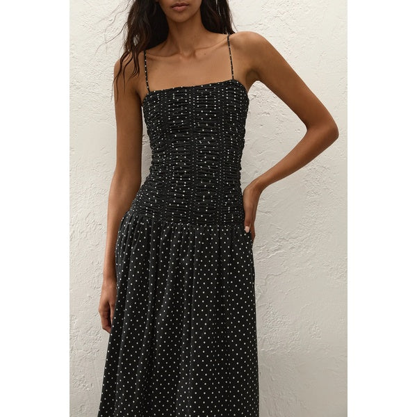 Mira Maxi Dress Lola Polka Dot Black Off White