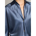 Bias L/S Blouse Blue Slate