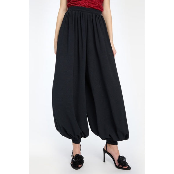 Balloon Pleated Pants Black