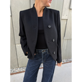 Short Curved Moon Jacket Black