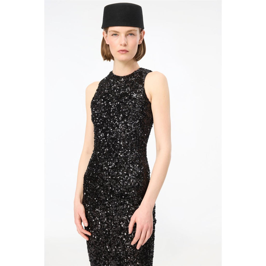 Sequins Sleeveless Dress Black