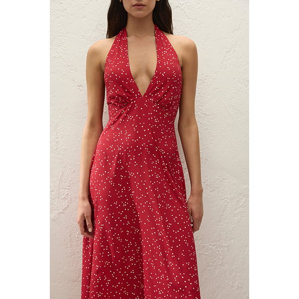 Jennah Midi Dress Linnea Dot Rosso