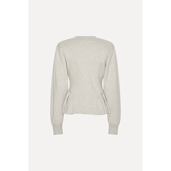 Peplum Knit Cardigan Pumice Stone