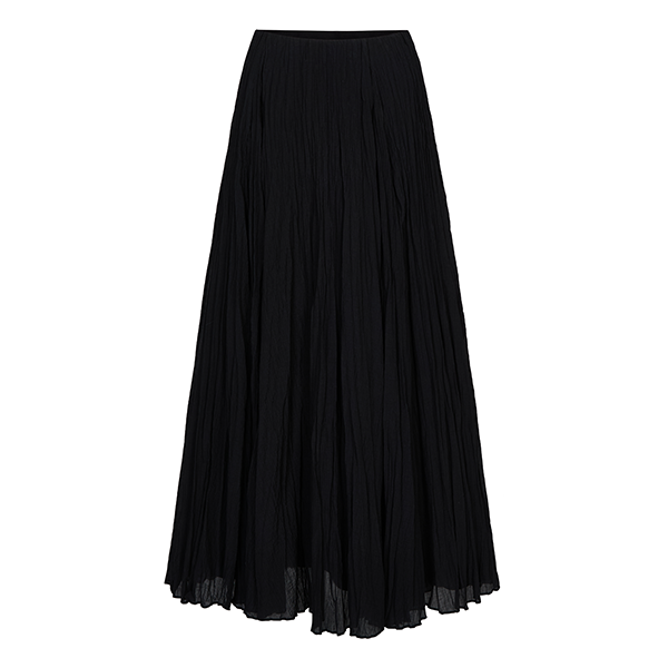 Crinkled Maxi Skirt Black