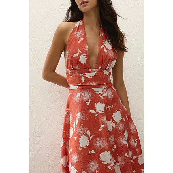 Bianca Midi Dress Sunrose Rosso