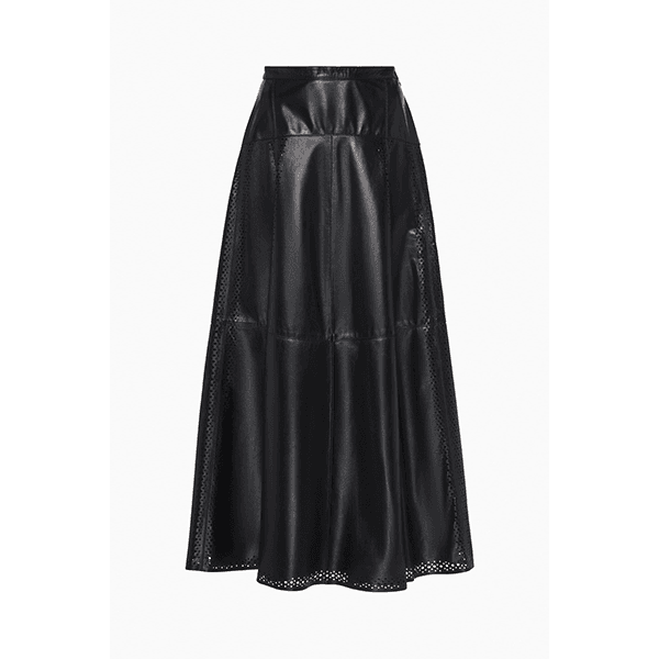 Aninda Leather Midi Skirt