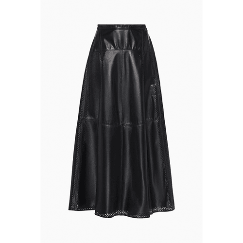 Aninda Leather Midi Skirt