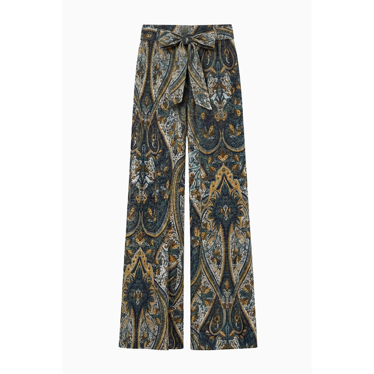 Sawyer Wide Leg Silk Pant Prussian