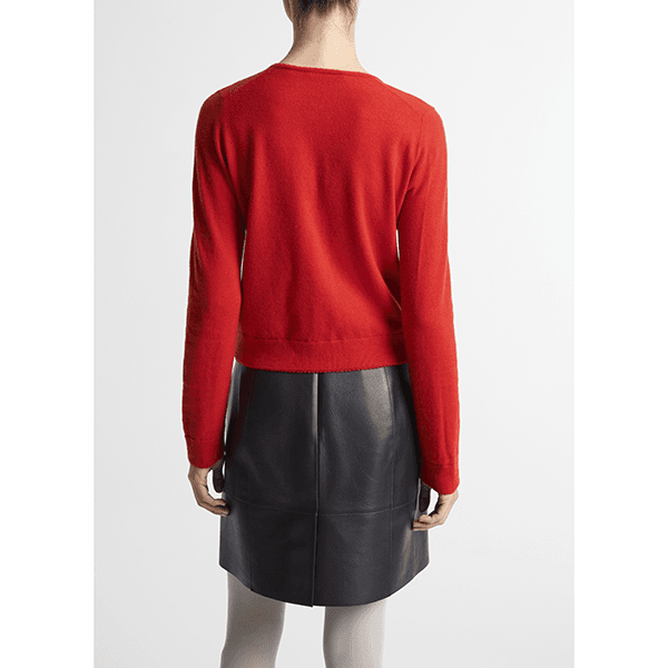 Scallop Trim Cardi Poppy