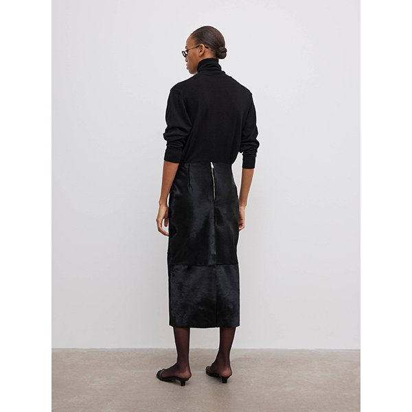 Pony Leather Skirt Black