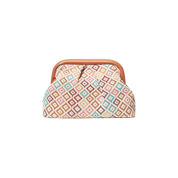 Jacquard Clutch Brown Combo