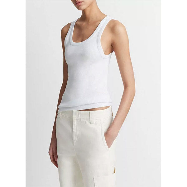 Modal Scoop Nk Tank Optic White