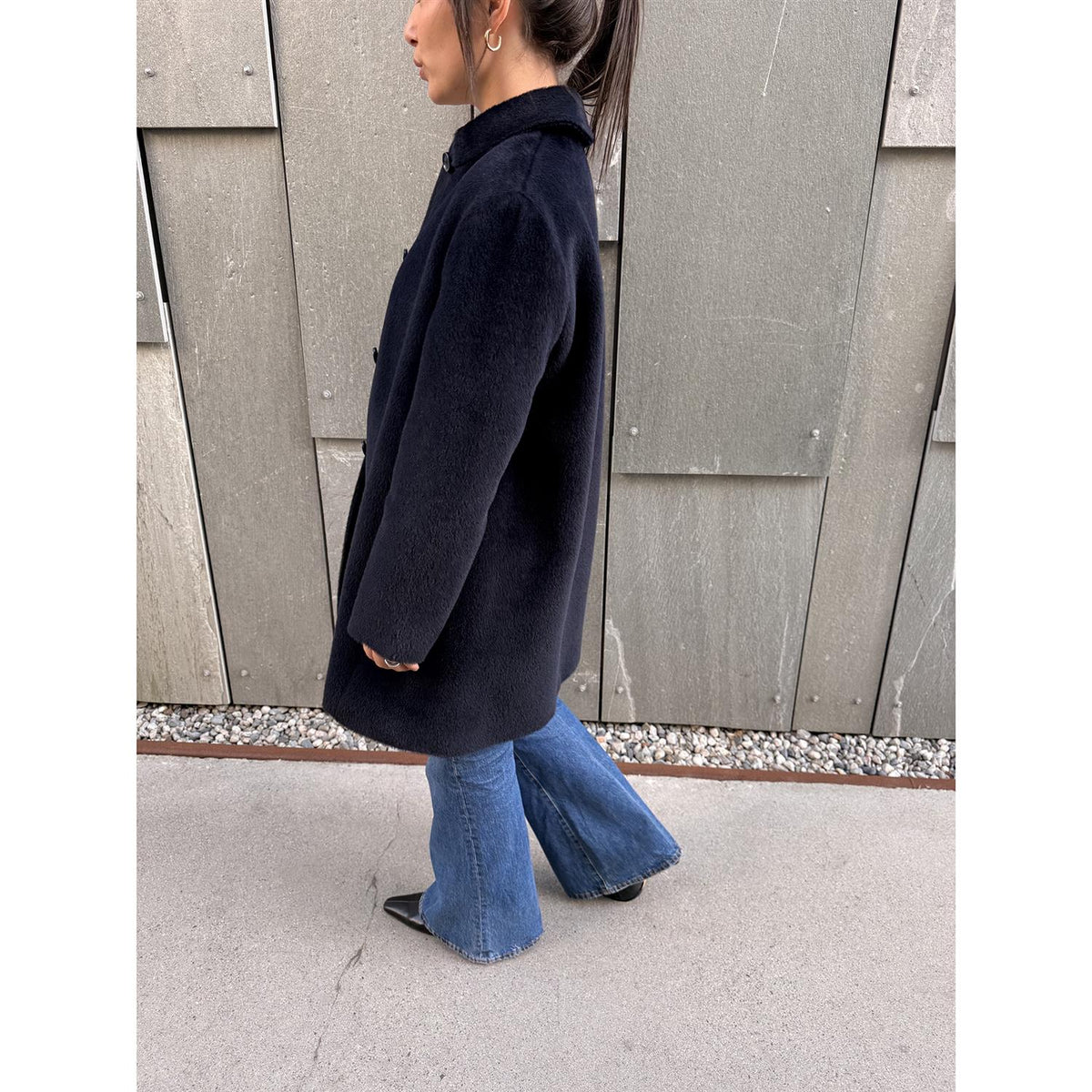 Paula Alpaca Coat Navy