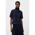 Brushed Short Sleeve Turtleneck Navy