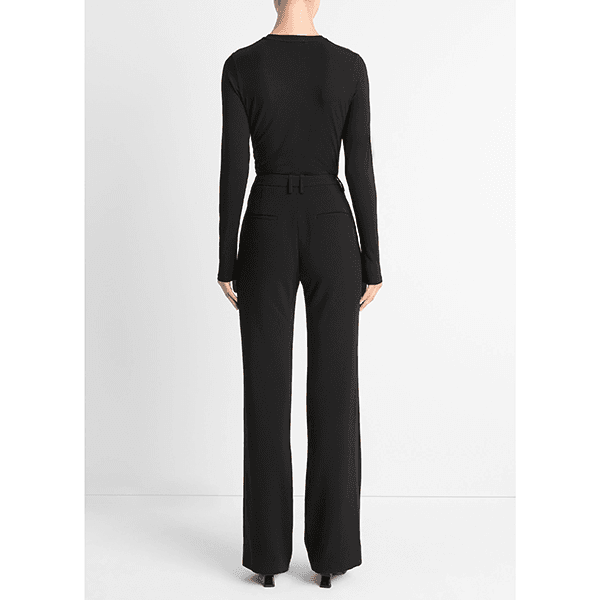 Mid Rise Tailored Flare Pant Black