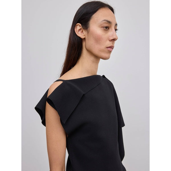 Draped Knit Top Black