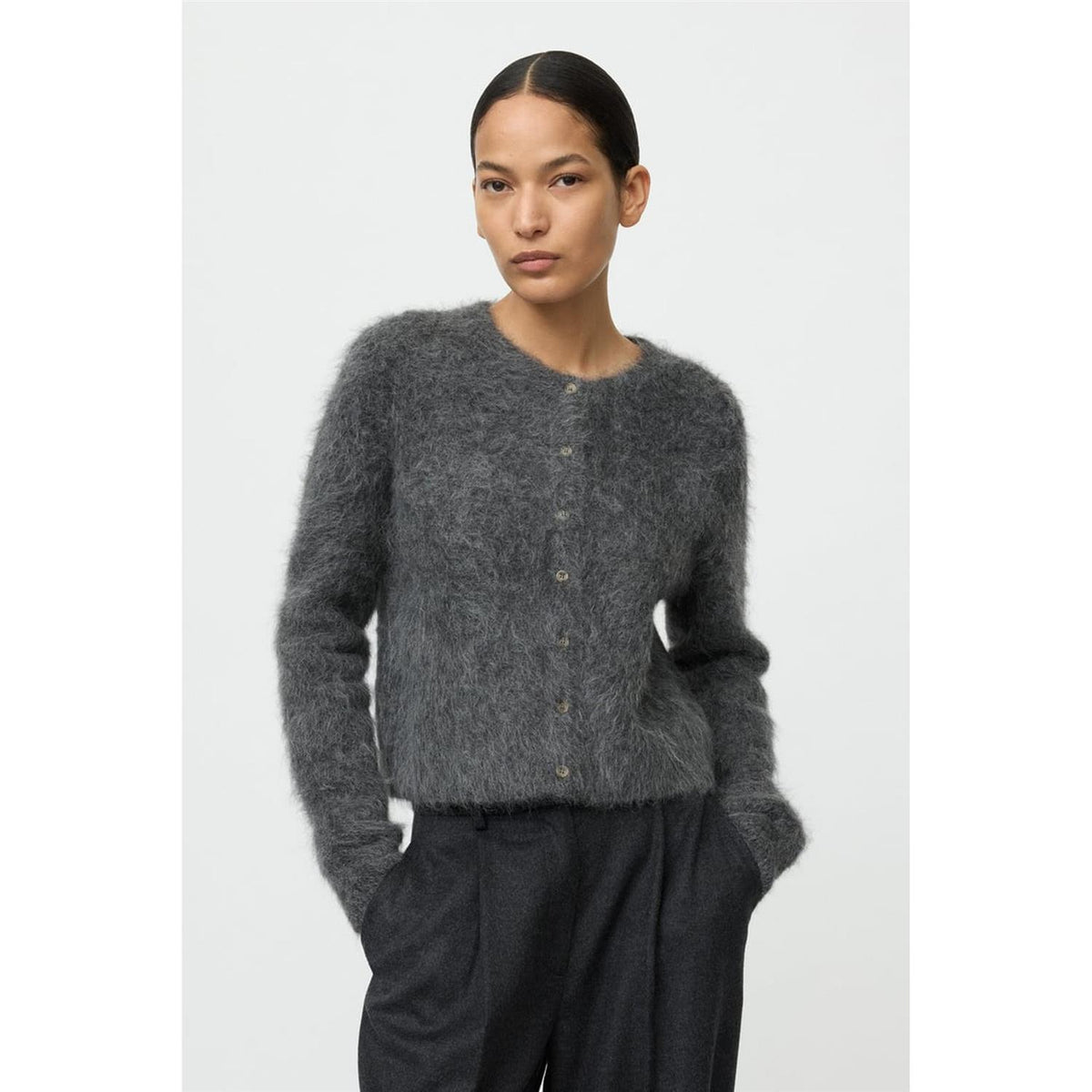 Alpaca Cardigan Anthracite Melange