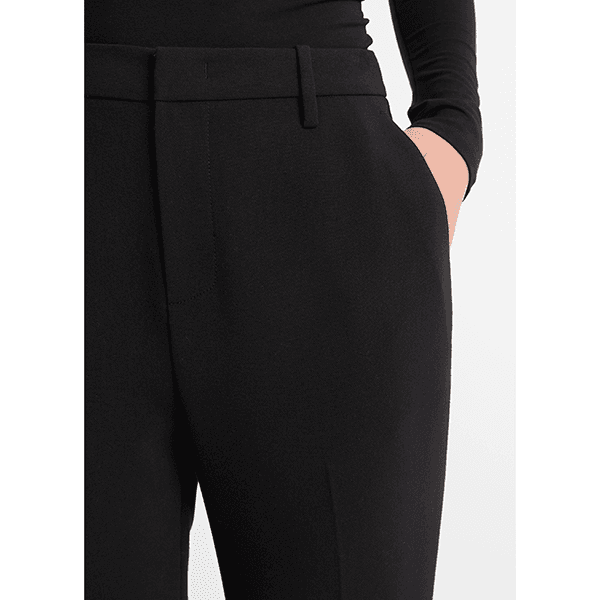 Mid Rise Tailored Flare Pant Black