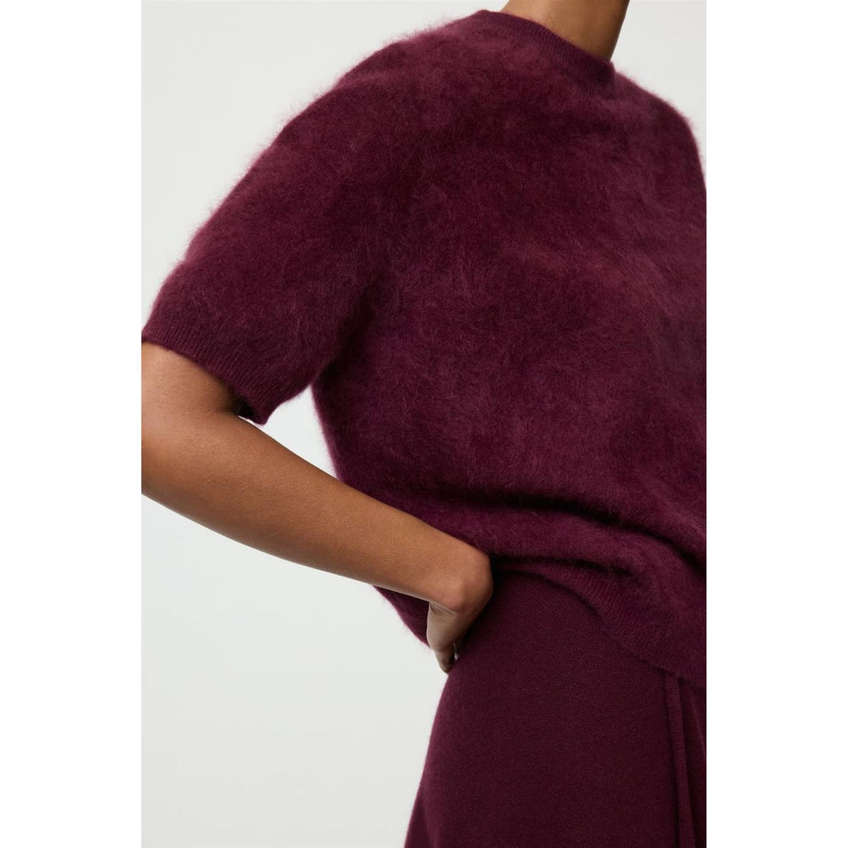 Brushed Short Sleeve Bordeaux