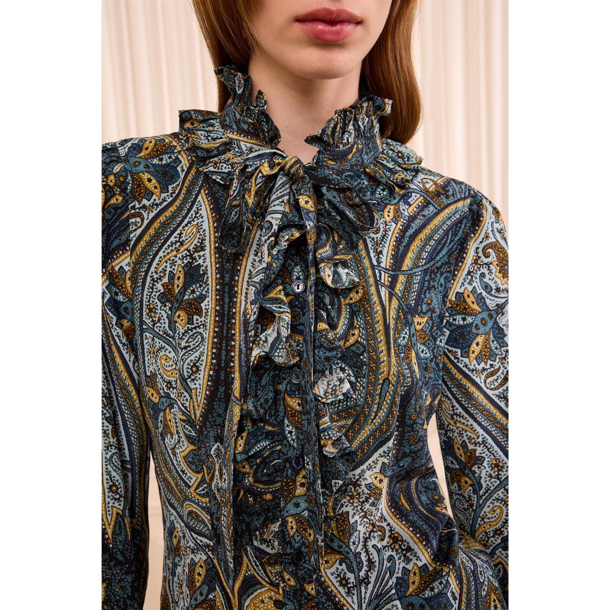 Catroux LS Silk Blouse Prussian