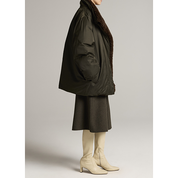 Fur Lined Puffer Dark Moss
