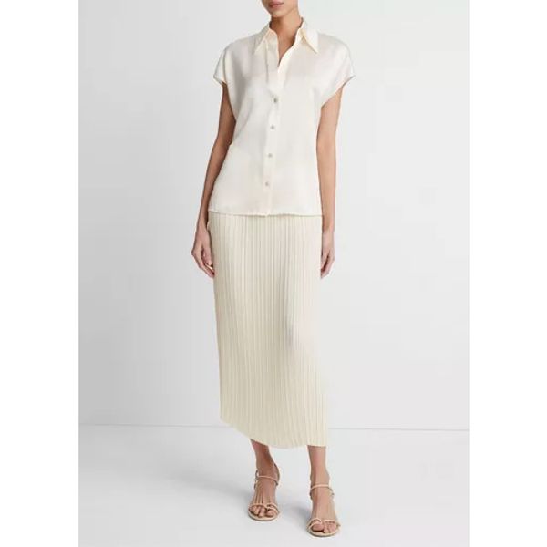 Cap Slv Ruched Bk Blouse Chiffon