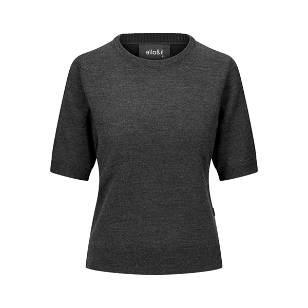 Emmy Merino Top Dark Grey Melange