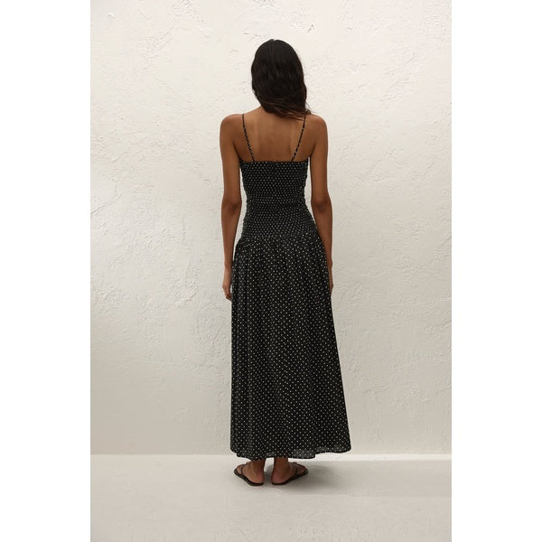 Mira Maxi Dress Lola Polka Dot Black Off White