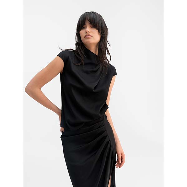 Lima Satin Top Black