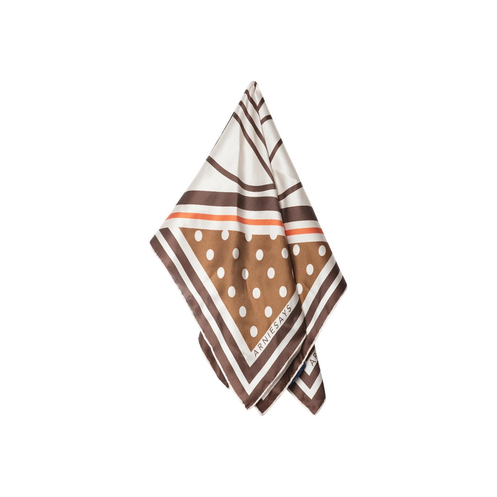 Kensington Silk Scarf Brown Multi
