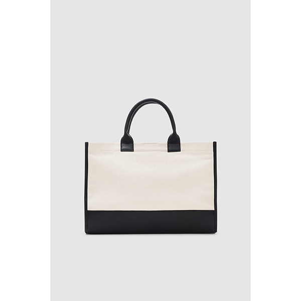 Medium Lara Tote Natural Canvas/Black