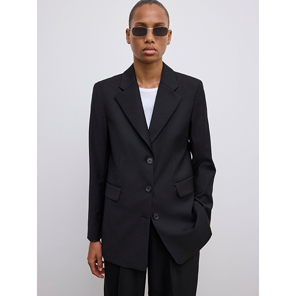 Wool Tailored Blazer Black