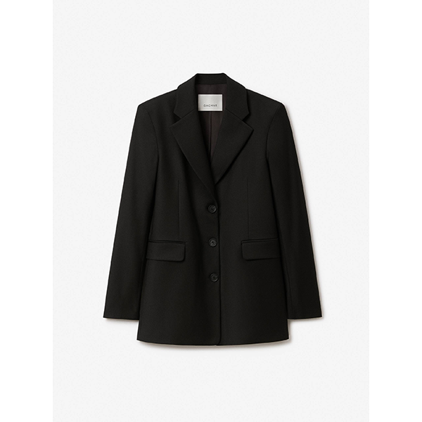 Wool Tailored Blazer Black