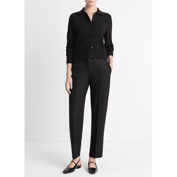 High Waist Tailored Carrot Trouser Black