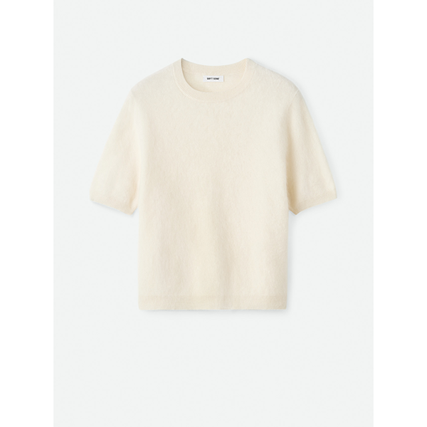 Brushed Short Sleeve Feather White