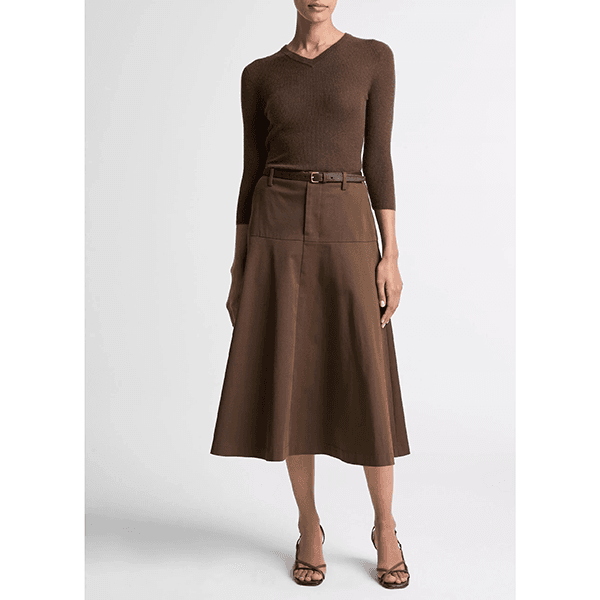 High V-neck Sweater Bark