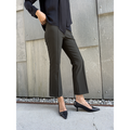 Niki Mid Rise Pintuck Crop Flare Pant Deep Forest
