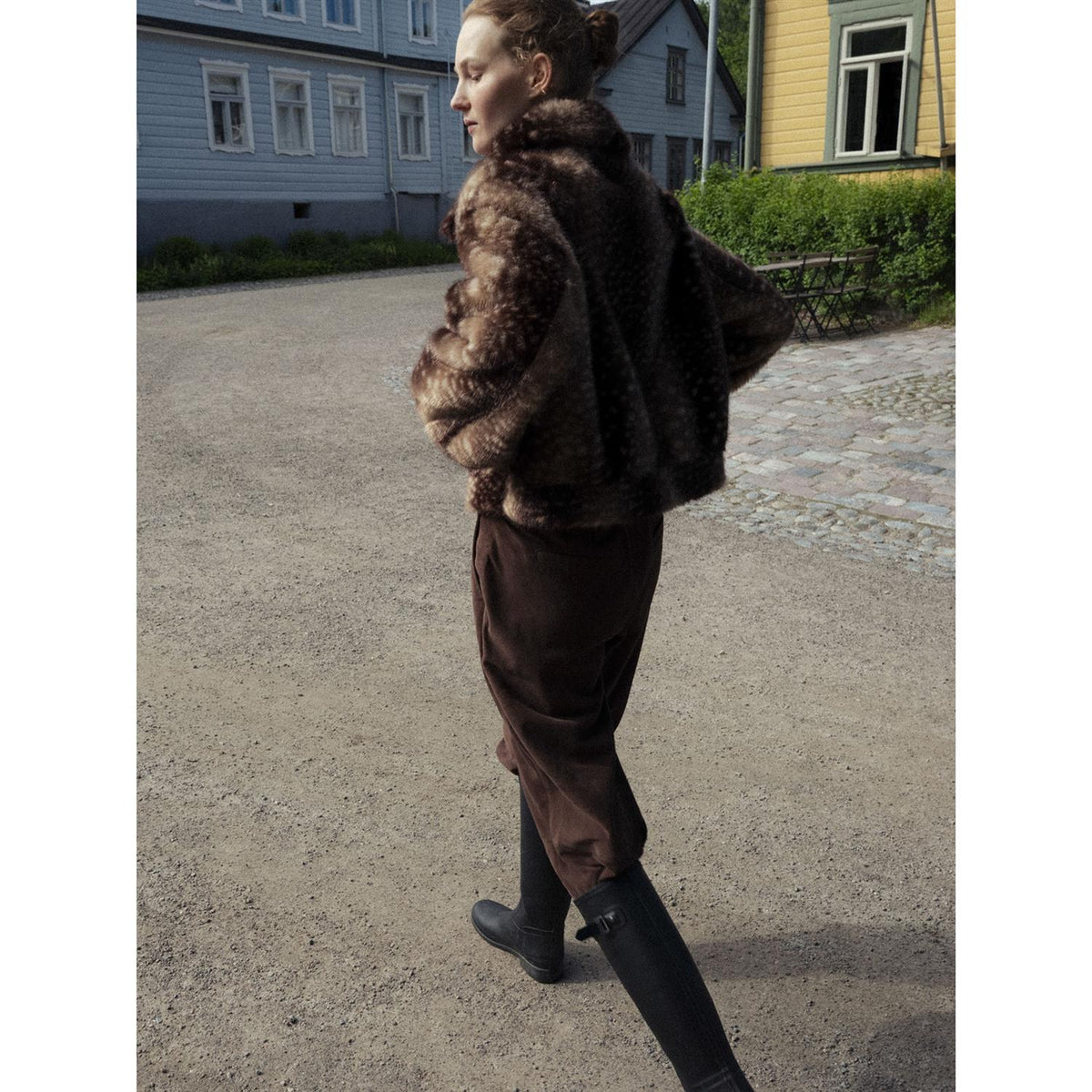 Lucy Faux Fawn Jacket Brown