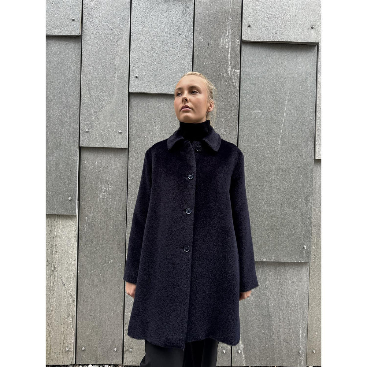 Paula Alpaca Coat Navy
