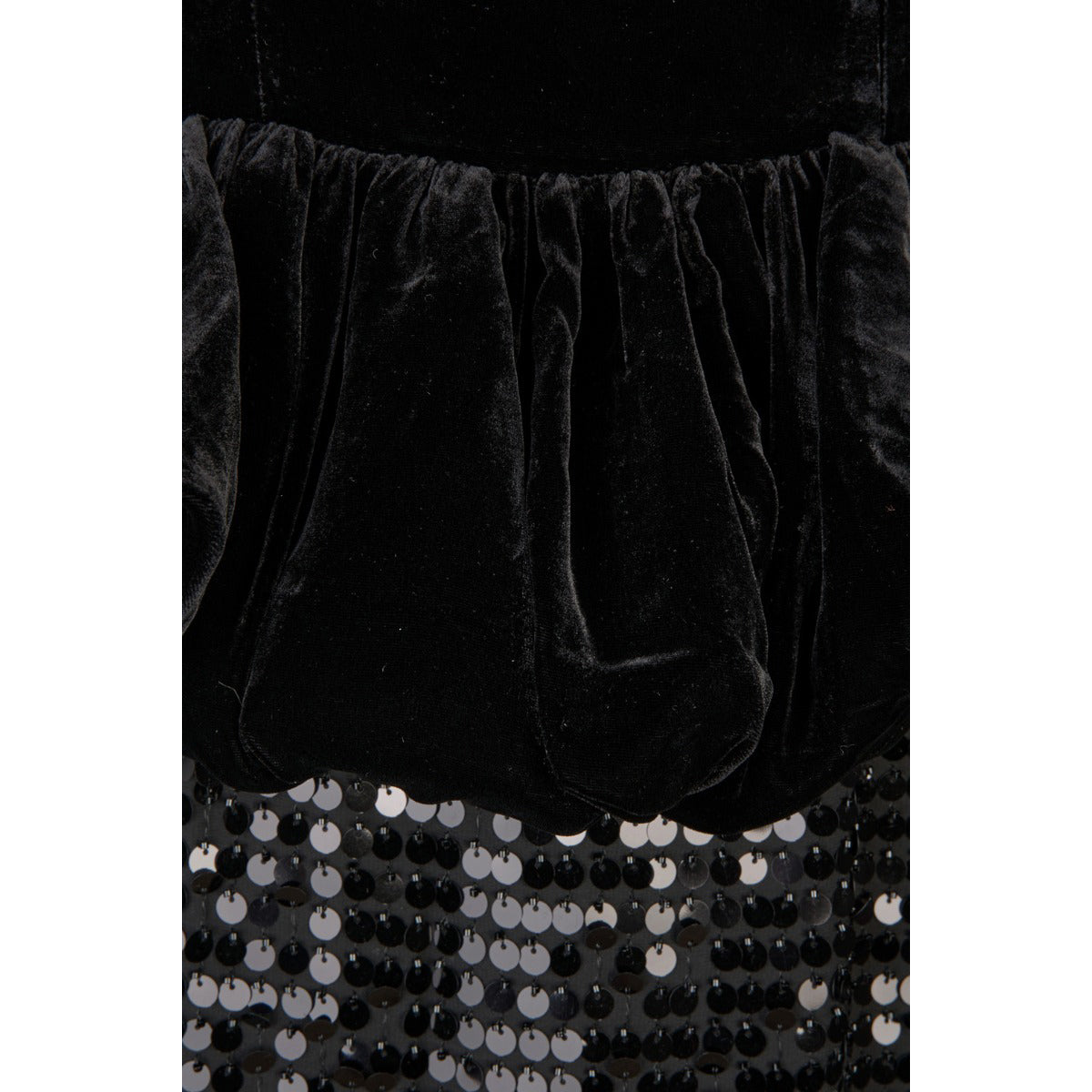 Sequins Maxi Peplum Dress Black