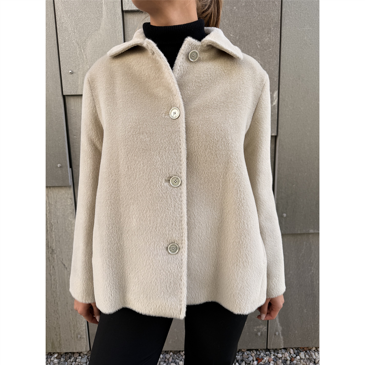 Agnes Alpaca Coat Beige