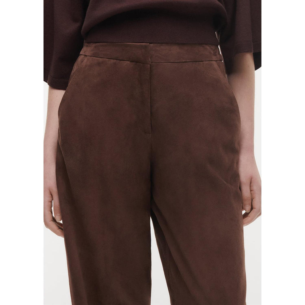 Davina Suede Leather Trouser Cacao Brown