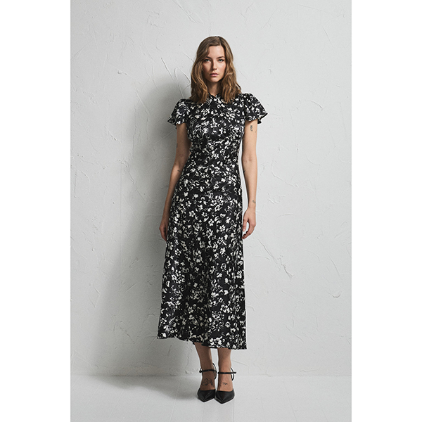 Addison Floral Dress Primrose Black