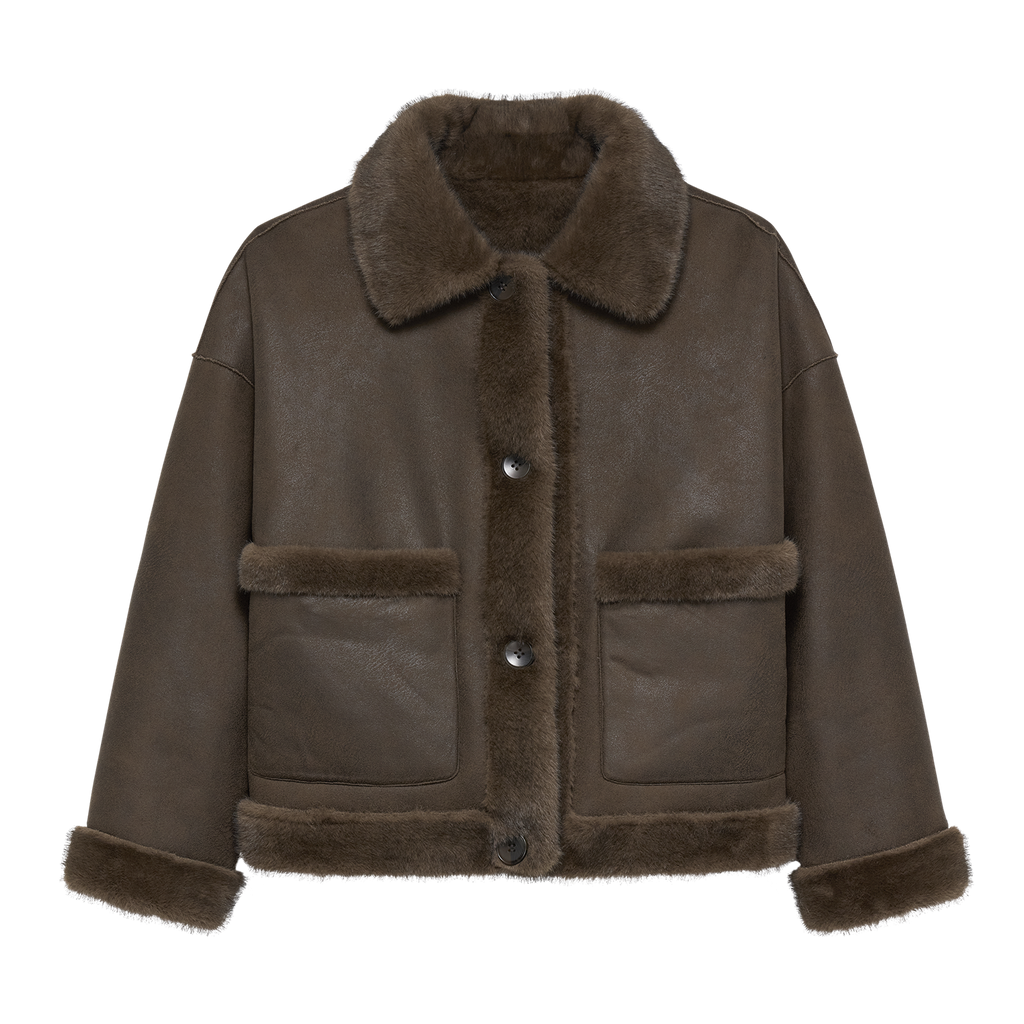 Faje Faux Mink Jacket Choco