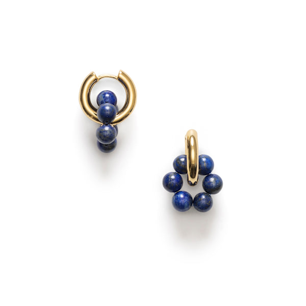 Deep Blue Hoops Golden Lapis